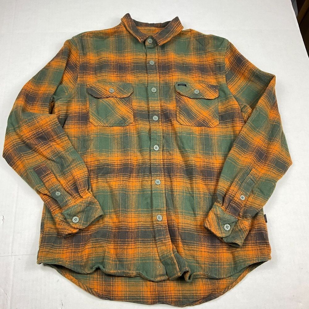 Rip Curl Mens Flannel Button Up Shirt Plaid Checkered Long Sleeve Cozy Top SMALL